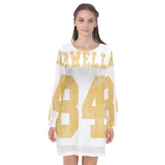 Orwell 84 Long Sleeve Chiffon Shift Dress 