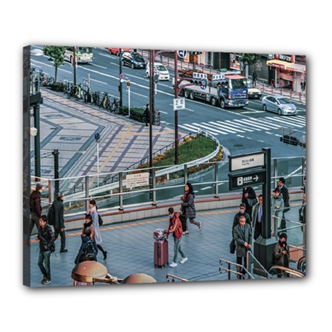 Crowded Urban Scene, Osaka Japan Canvas 20  X 16  (stretched) by dflcprintsclothing