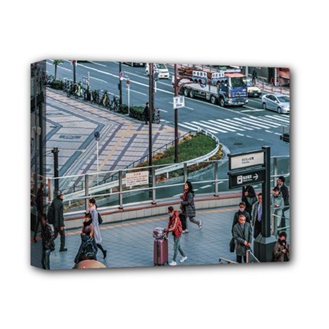 Crowded Urban Scene, Osaka Japan Deluxe Canvas 14  X 11  (stretched) by dflcprintsclothing