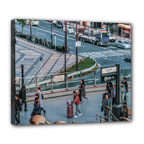 Crowded Urban Scene, Osaka Japan Deluxe Canvas 24  X 20  (stretched) by dflcprintsclothing