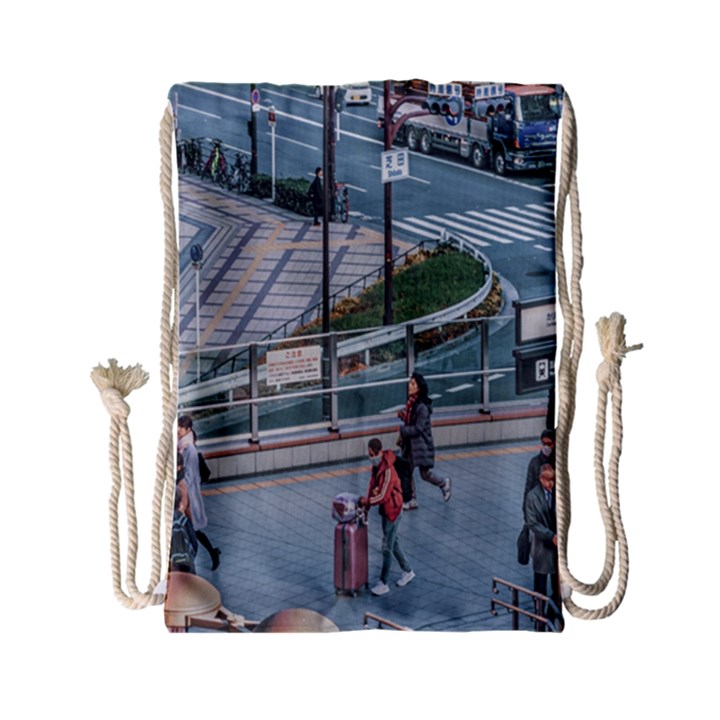 Crowded Urban Scene, Osaka Japan Drawstring Bag (Small)