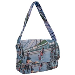 Crowded Urban Scene, Osaka Japan Courier Bag by dflcprintsclothing