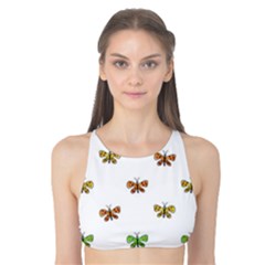 Butterfly Cartoon Drawing Motif  Pattern Tank Bikini Top