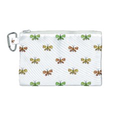 Butterfly Cartoon Drawing Motif  Pattern Canvas Cosmetic Bag (medium) by dflcprintsclothing