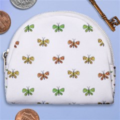 Butterfly Cartoon Drawing Motif  Pattern Horseshoe Style Canvas Pouch