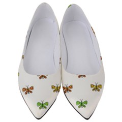 Butterfly Cartoon Drawing Motif  Pattern Women s Low Heels