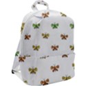 Butterfly Cartoon Drawing Motif  Pattern Zip Up Backpack View2