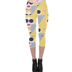 Fashion Faces Capri Leggings  by Sparkle