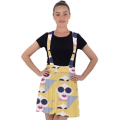 Fashion Faces Velvet Suspender Skater Skirt by Sparkle