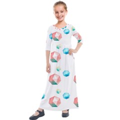 Diamonds Kids  Quarter Sleeve Maxi Dress by Sparkle