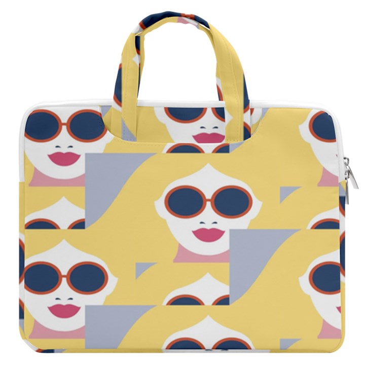 Fashion Faces MacBook Pro Double Pocket Laptop Bag