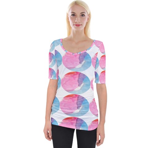 Colorful Wide Neckline Tee by Sparkle