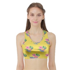 Floral Sports Bra With Border by Sparkle