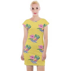 Floral Cap Sleeve Bodycon Dress by Sparkle