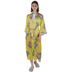 Floral Maxi Satin Kimono by Sparkle