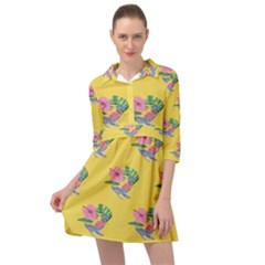 Floral Mini Skater Shirt Dress by Sparkle