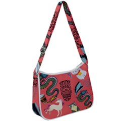 Puzzle Zip Up Shoulder Bag