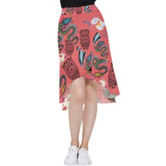 Puzzle Frill Hi Low Chiffon Skirt by Sparkle