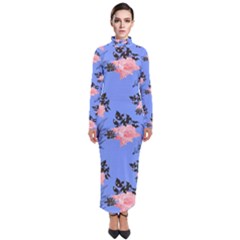 Flowers Pattern Turtleneck Maxi Dress by Sparkle