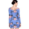 Flowers Pattern Long Sleeve Velvet Bodycon Dress View2