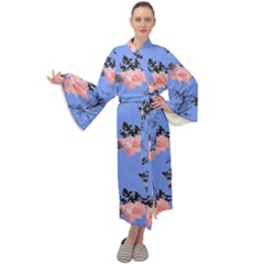 Flowers Pattern Maxi Velour Kimono by Sparkle