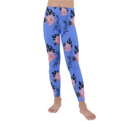 Flowers Pattern Kids  Lightweight Velour Leggings by Sparkle