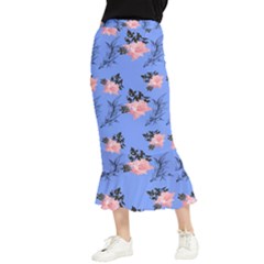 Flowers Pattern Maxi Fishtail Chiffon Skirt by Sparkle