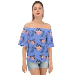 Flowers Pattern Off Shoulder Short Sleeve Top by Sparkle