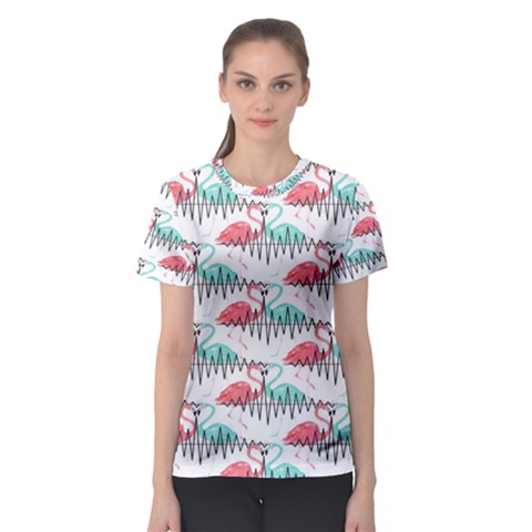 Music Flamingo Women s Sport Mesh Tee by Sparkle