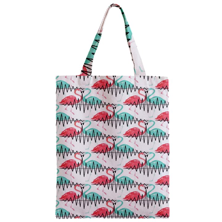 Music Flamingo Zipper Classic Tote Bag