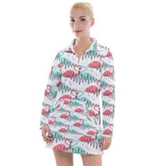 Music Flamingo Women s Long Sleeve Casual Dress by Sparkle