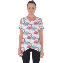 Music Flamingo Cut Out Side Drop Tee by Sparkle