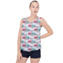 Music Flamingo Bubble Hem Chiffon Tank Top View1