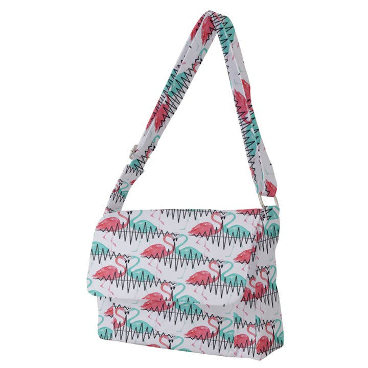 Music Flamingo Full Print Messenger Bag (M)