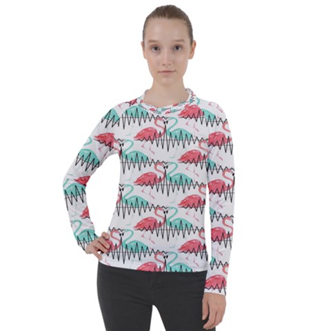 Music Flamingo Women s Pique Long Sleeve Tee by Sparkle