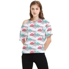 Music Flamingo One Shoulder Cut Out Tee by Sparkle