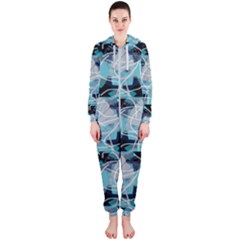 Digital Waves Hooded Jumpsuit (ladies)  by Sparkle