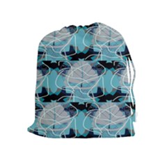 Digital Waves Drawstring Pouch (xl) by Sparkle