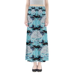 Digital Waves Full Length Maxi Skirt by Sparkle