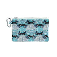 Digital Waves Canvas Cosmetic Bag (small) by Sparkle