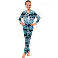 Digital Waves Kid s Satin Long Sleeve Pajamas Set by Sparkle