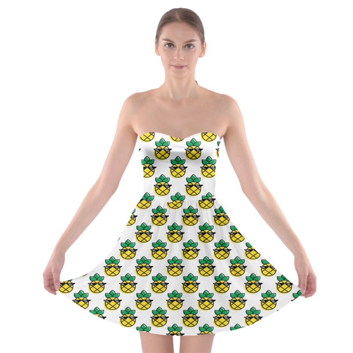 Holiday Pineapple Strapless Bra Top Dress