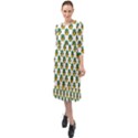 Holiday Pineapple Ruffle End Midi Chiffon Dress View1