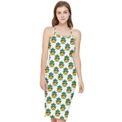 Holiday Pineapple Bodycon Cross Back Summer Dress by Sparkle