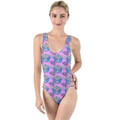 Floral Pattern High Leg Strappy Swimsuit by Sparkle