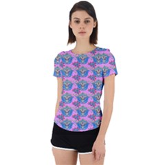 Floral Pattern Back Cut Out Sport Tee by Sparkle