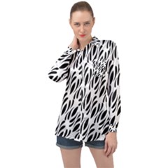 Vertical Long Sleeve Satin Shirt