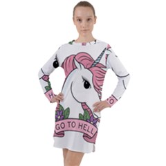 Go To Hell Long Sleeve Hoodie Dress