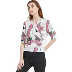 Go To Hell Quarter Sleeve Blouse