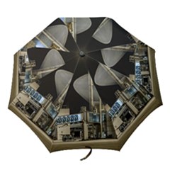 Montevideo Airport Night Scene, Uruguay Folding Umbrellas by dflcprintsclothing